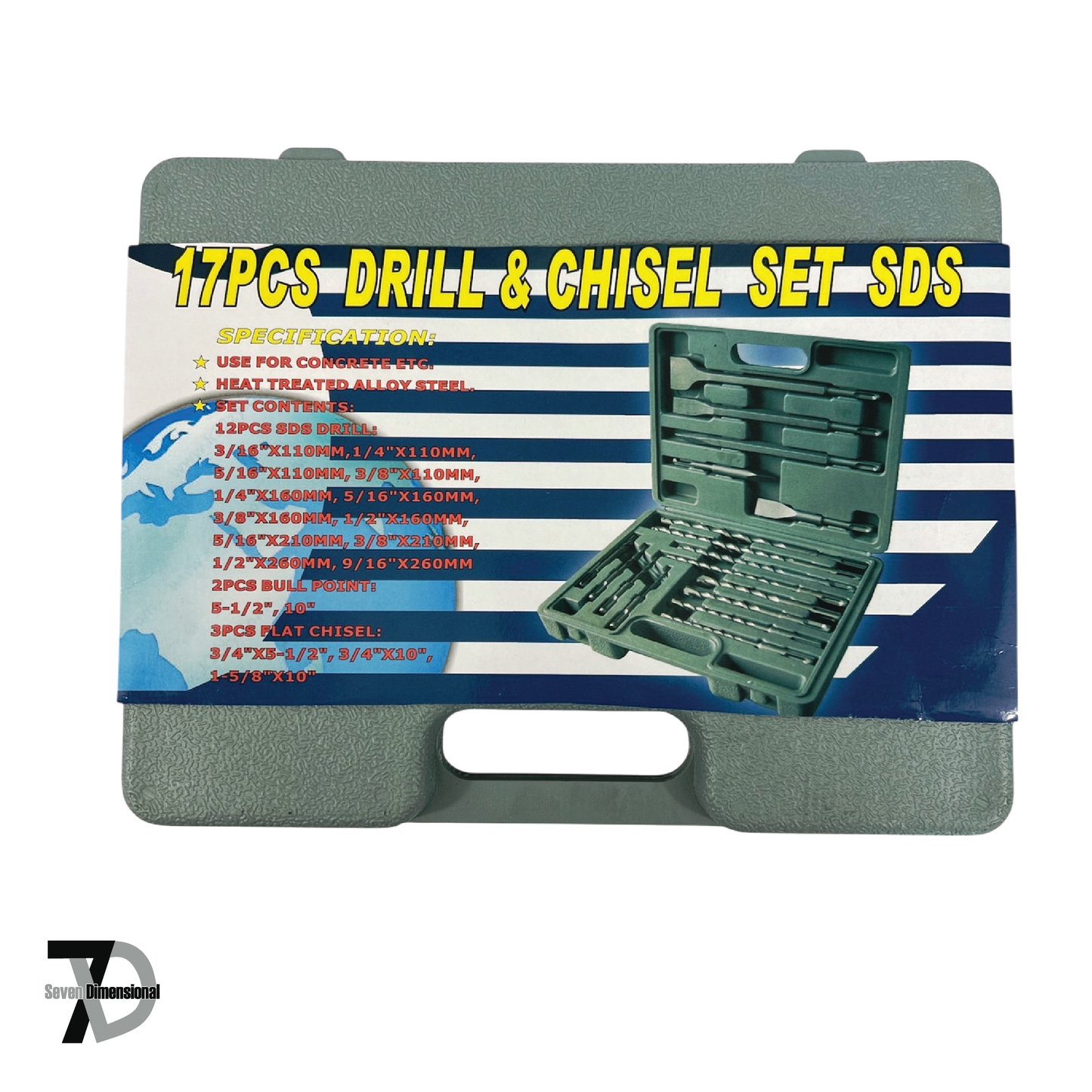 17 PCS Drill & Chisel Set
